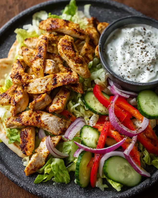 Leichtes Gyros mit Frischem Salat