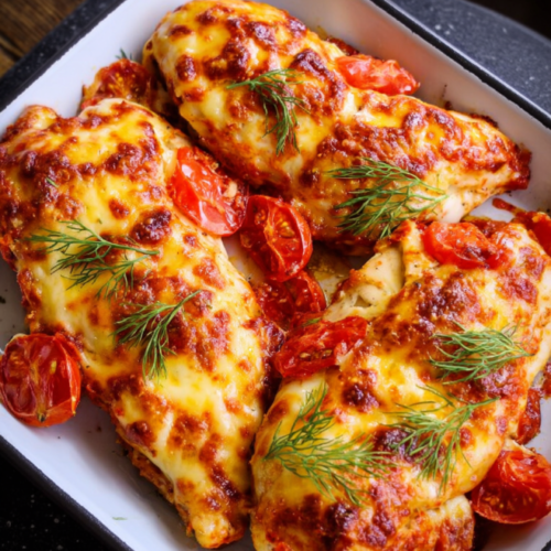 Tomate-Mozzarella-Hähnchen aus dem Ofen