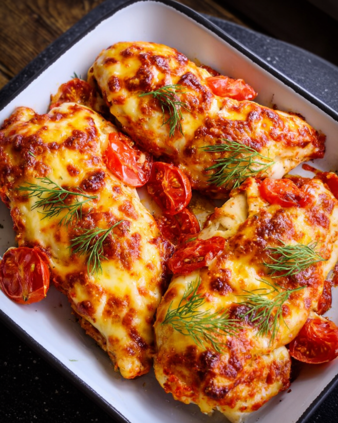Tomate-Mozzarella-Hähnchen aus dem Ofen