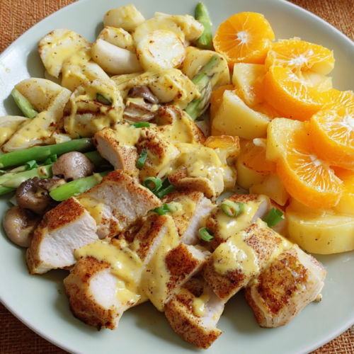 Fruchtiger Geflügelsalat mit Curry