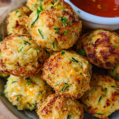 Zucchini-Käse Bällchen aus dem Ofen