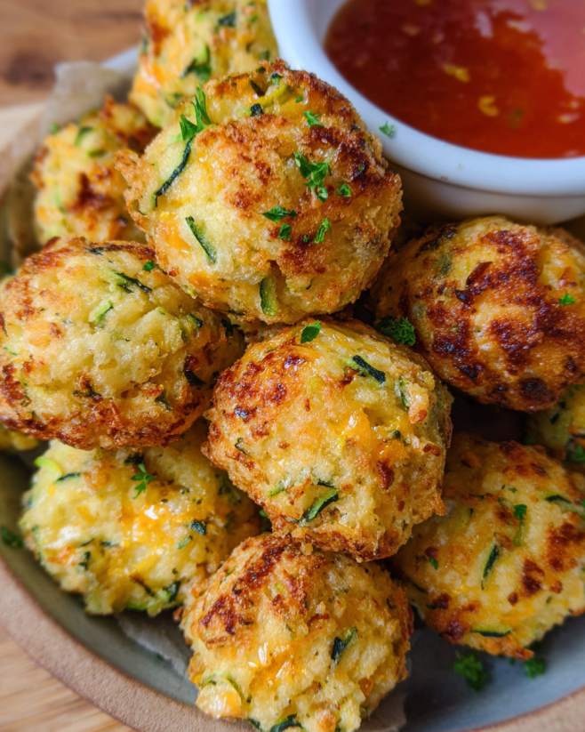 Zucchini-Käse Bällchen aus dem Ofen