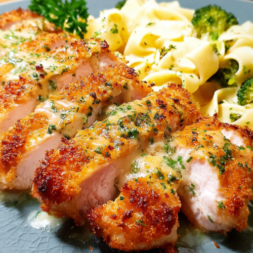 Saftiges Hähnchen mit Parmesankruste