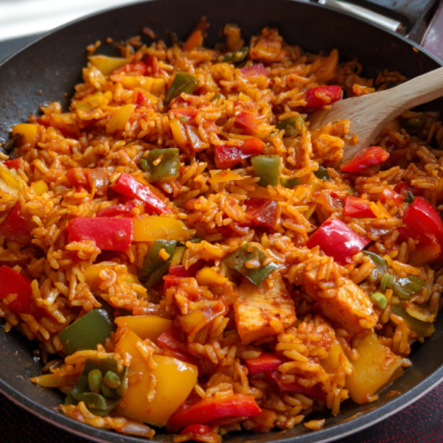 Aromatische Paprika-Reis-Pfanne