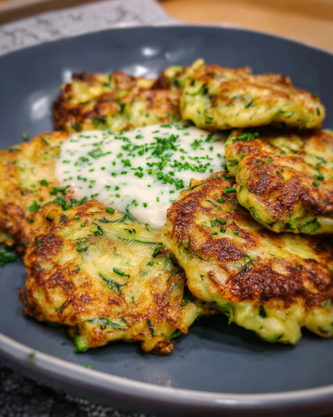 Knusprige Zucchini-Käse-Puffer