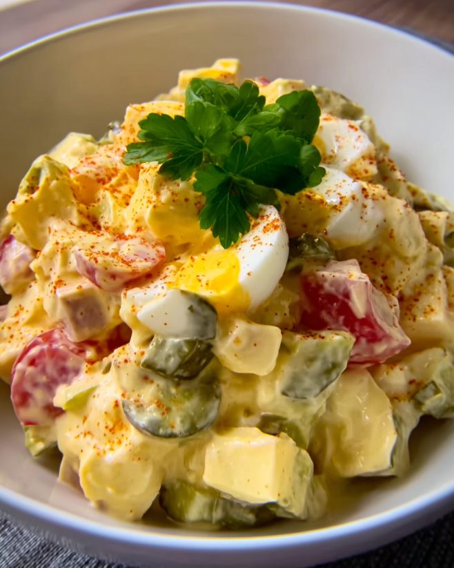 Herzhafter Abendbrot-Salat mit Ei
