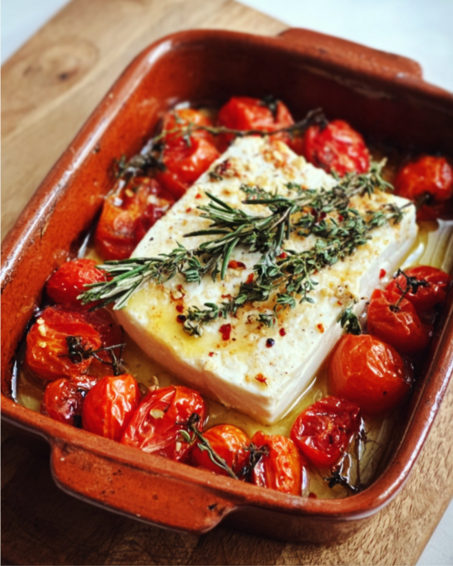 Ofengebackener Schafskäse mit Tomaten