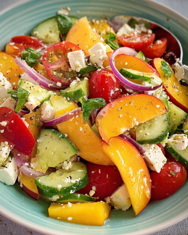 Nektarinen-Feta-Salat – Sommerlich & erfrischend