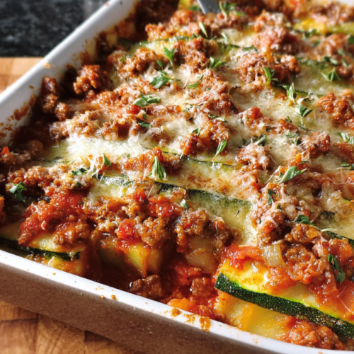 Saftige Zucchini-Lasagne Schichten