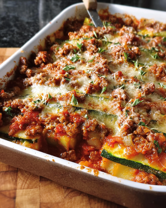 Saftige Zucchini-Lasagne Schichten