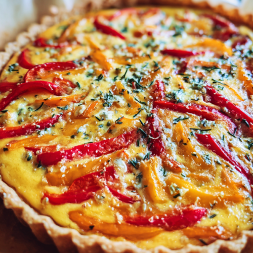 Bunte Paprika-Parmesan-Quiche