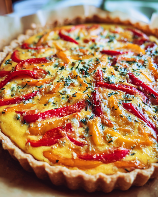 Bunte Paprika-Parmesan-Quiche