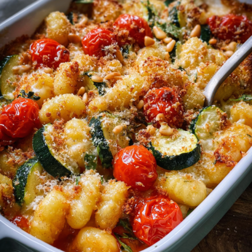 Knuspriges Gnocchi Gemüse Gratin