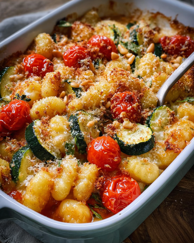 Knuspriges Gnocchi Gemüse Gratin