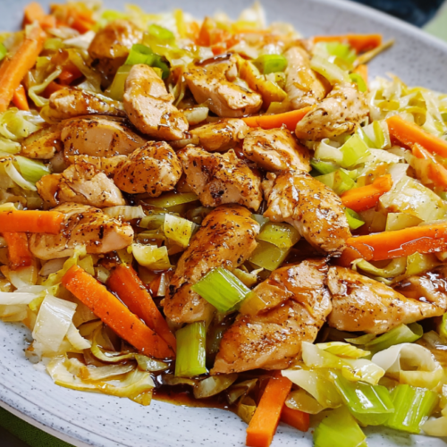 Honig-Hähnchen mit Gemüse