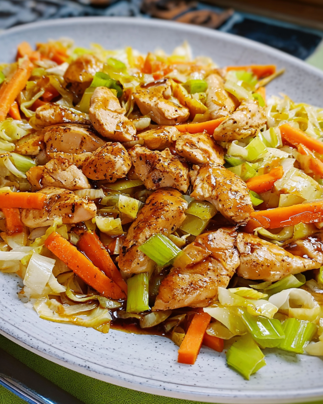 Honig-Hähnchen mit Gemüse