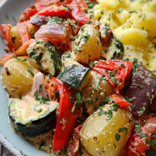 Buntes Gemüse mit Pesto