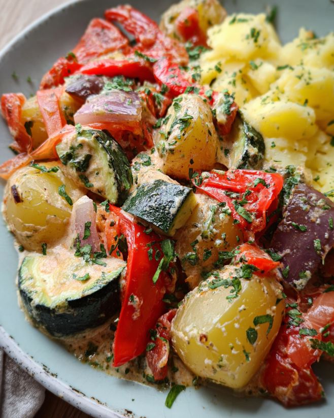 Buntes Gemüse mit Pesto
