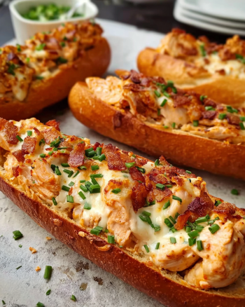 Knusprige Hähnchen-Baguettes überbacken