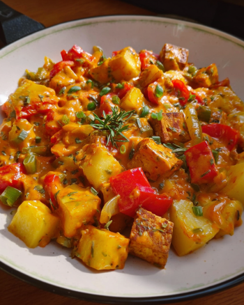 Herzhaftes Kartoffel-Tofu-Gulasch
