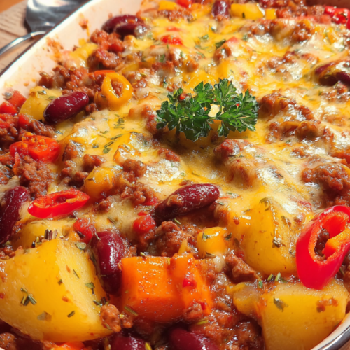 Würziger Chili Kartoffel Auflauf