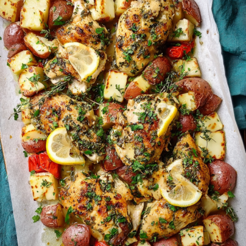 Ofen-Hähnchen mit Halloumi