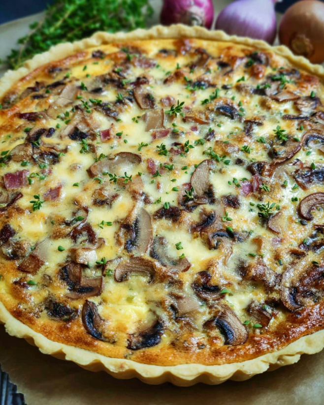 Herbstliche Quiche mit Pilzen