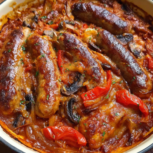 Herzhaftes Wurst-Kartoffel-Auflaufgericht