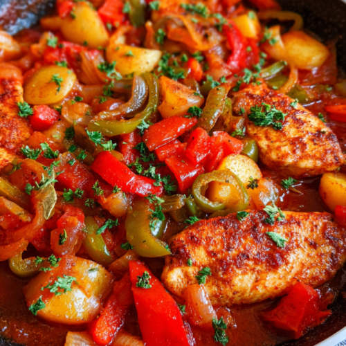 Spanische Hähnchenpfanne mit Paprika