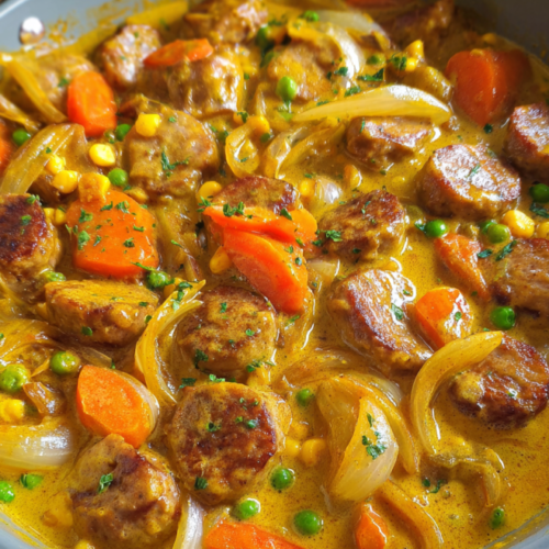 Würzige Curry-Wurstpfanne schnell