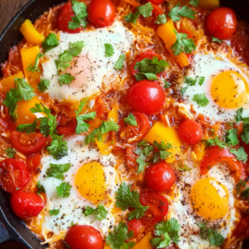 Tomaten-Reis-Shakshuka Pfanne