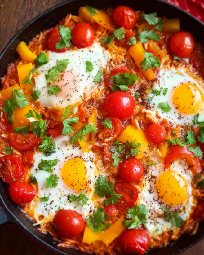 Tomaten-Reis-Shakshuka Pfanne