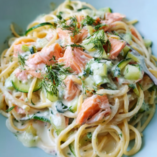 Cremige Spaghetti mit Lachs