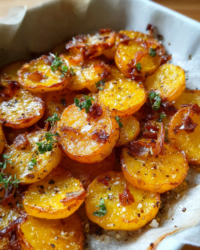 Knusprige Ofenkartoffeln mit Zwiebeln