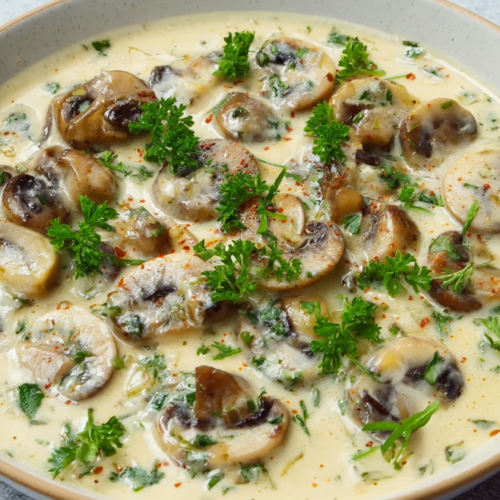 Cremige Champignon-Rahmsoße