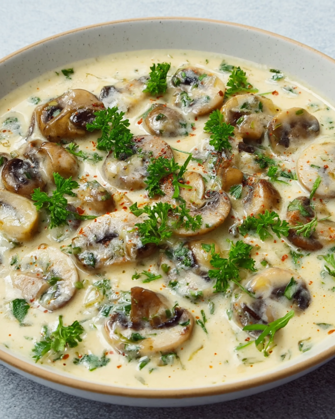 Cremige Champignon-Rahmsoße