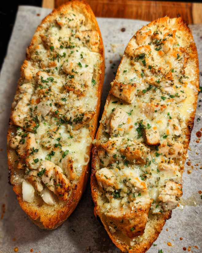 Cremiges Chicken Alfredo Brot