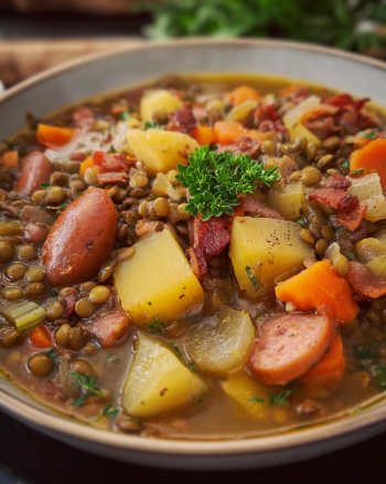 Omas herzhafte Linsensuppe