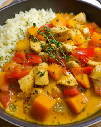 Kürbis Hähnchenpfanne