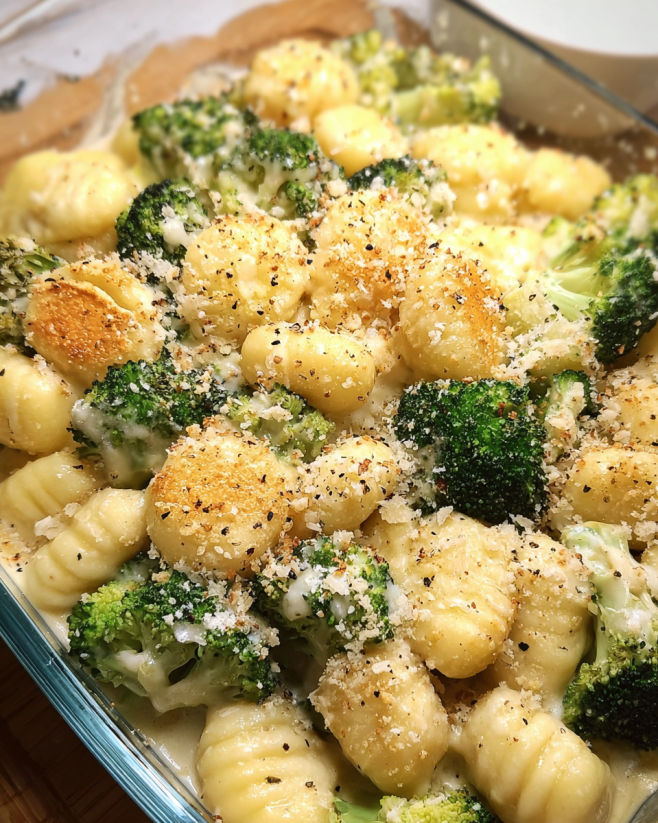 Veganer Gnocchi-Brokkoli-Auflauf