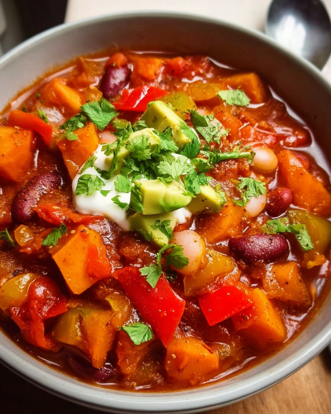 Veganes Süßkartoffel-Chili Genuss