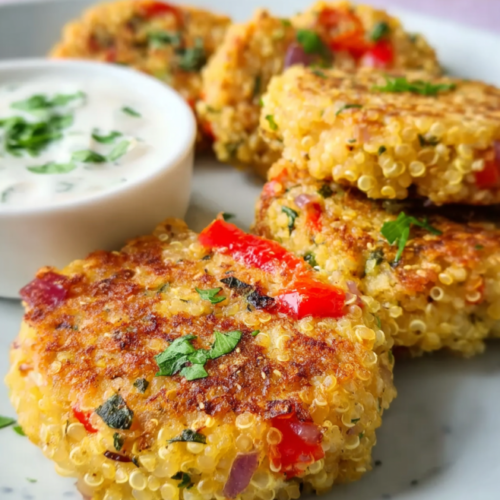 Knusprige Quinoa Gemüse Bratlinge