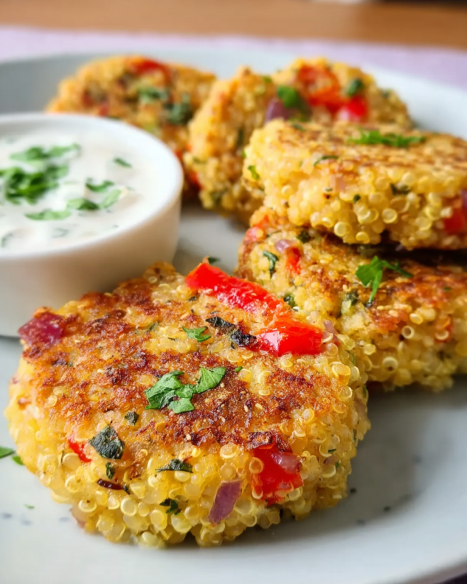 Knusprige Quinoa Gemüse Bratlinge