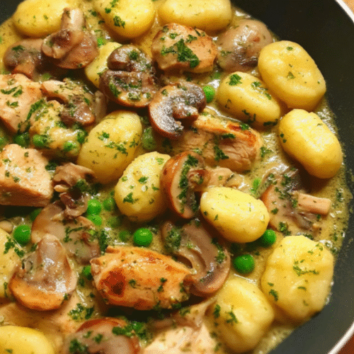Cremige Hähnchen-Gnocchi-Pfanne