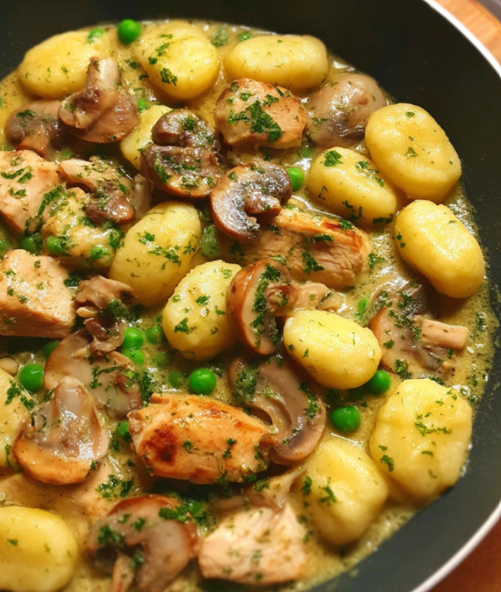 Cremige Hähnchen-Gnocchi-Pfanne