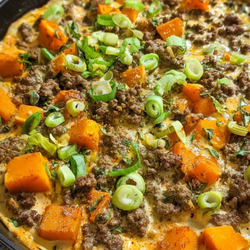 Cremige Hackfleisch-Kürbis-Pfanne