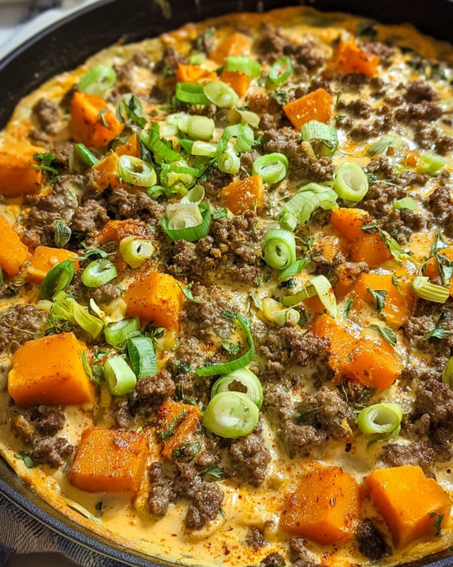 Cremige Hackfleisch-Kürbis-Pfanne