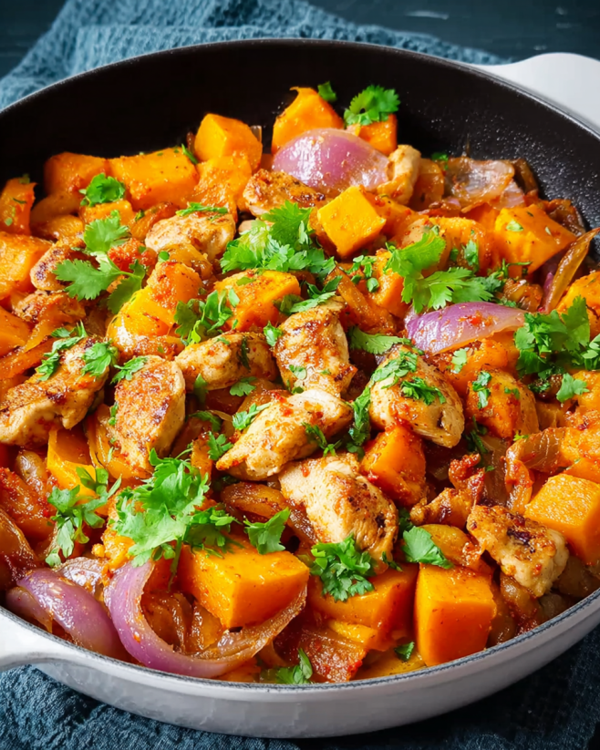 Würzige Kürbis-Hähnchen-Pfanne Genuss