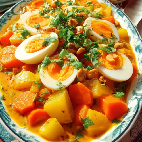 Möhren-Kartoffel-Curry mit Eiern