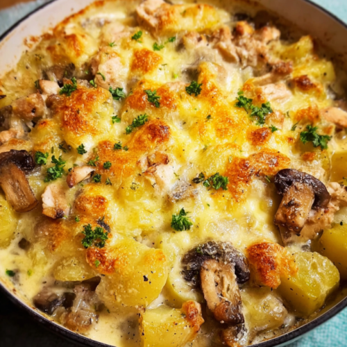 Cremiger Kartoffel-Dinde-Gratin